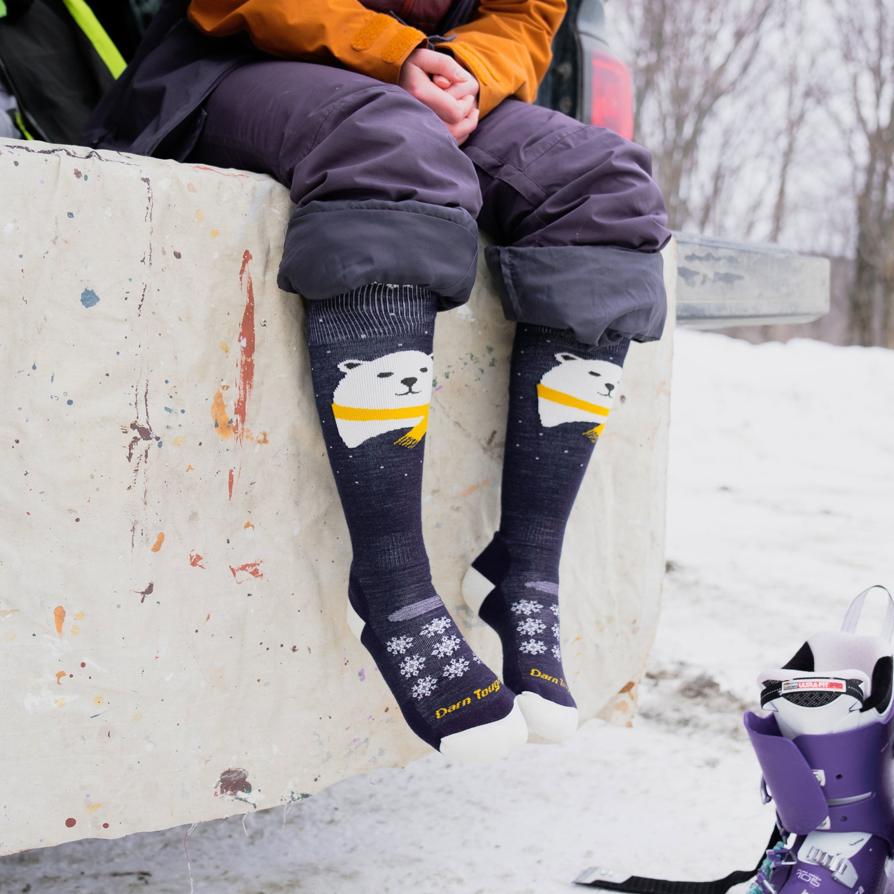 Kids Polar Patroller Over-the-Calf Midweight Ski & Snowboard Sock