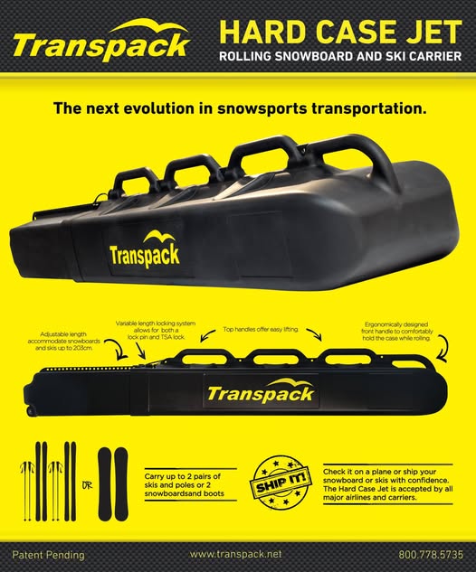 Hard Case Jet Rolling Double Ski & Board Travel Case