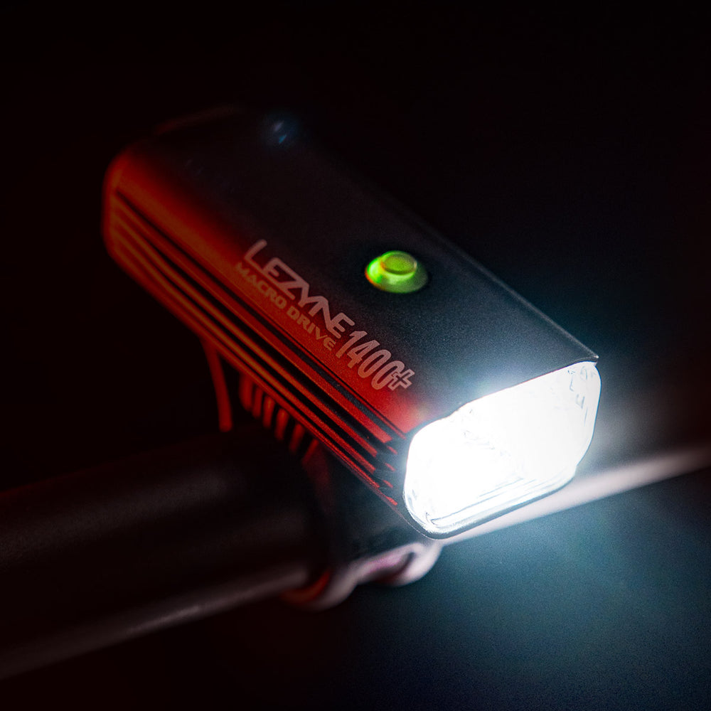 Lezyne Macro Drive 1400+ / Strip Drive Pro 400+ Front and Rear Bike Light Set