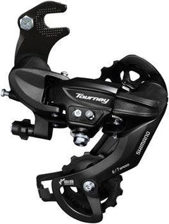 Tourney RD-TY300-SGS Rear Derailleur - 6,7 Speed, Long Cage, Black, Dropout Claw Hanger