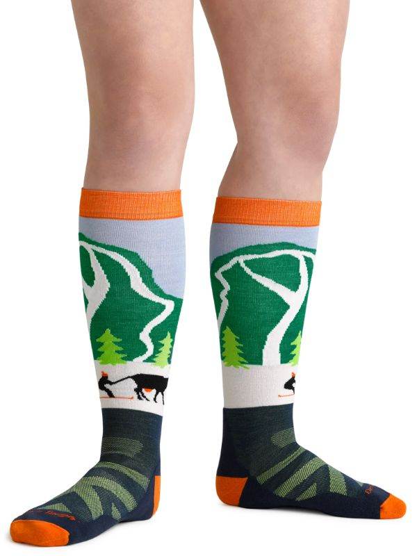 Kids Pow Cow Over-the-Calf Midweight Ski & Snowboard Sock - Suburban Ski and Bike