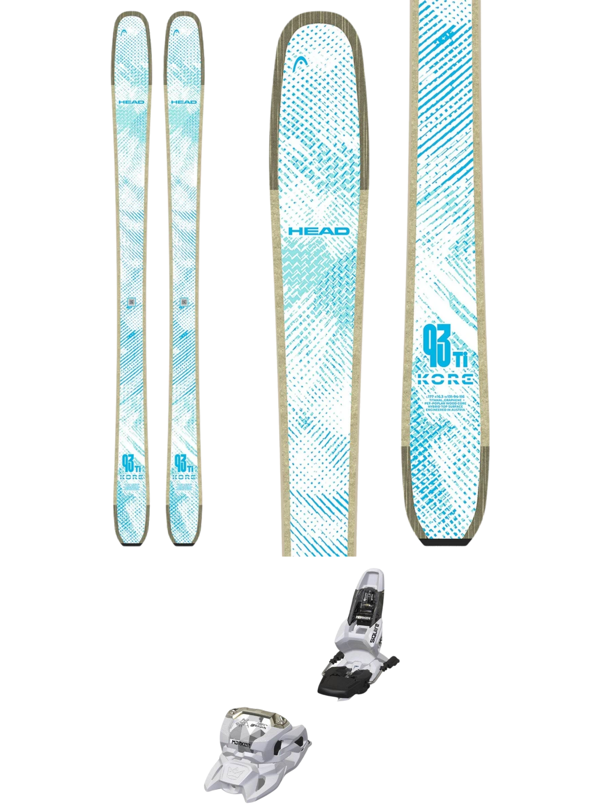 Head Kore 93 Ti Women's Skis 2027 + Marker Squire 11 GW Bindings