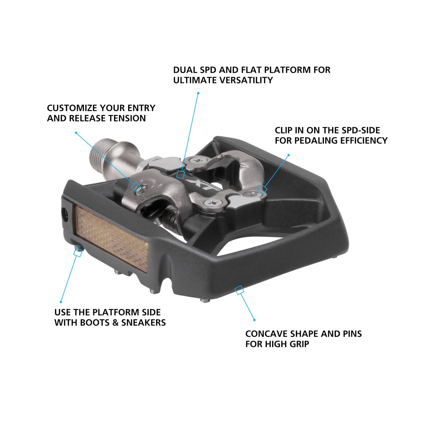 Shimano PD-T8000 Deore XT Hybrid Flat & SPD Trail Pedal