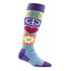 Women's Peace Love Over-the-Calf Ultra-Lightweight Ski & Snowboard Sock - Suburban Ski and Bike