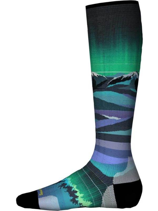 Junior Zero Cushion Aurora Flash Print Over-the-Calf Socks - Suburban Ski and Bike