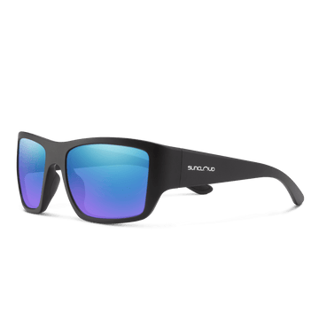 Matte Black + Polarized Blue Mirror Lens (VLT: 15%)