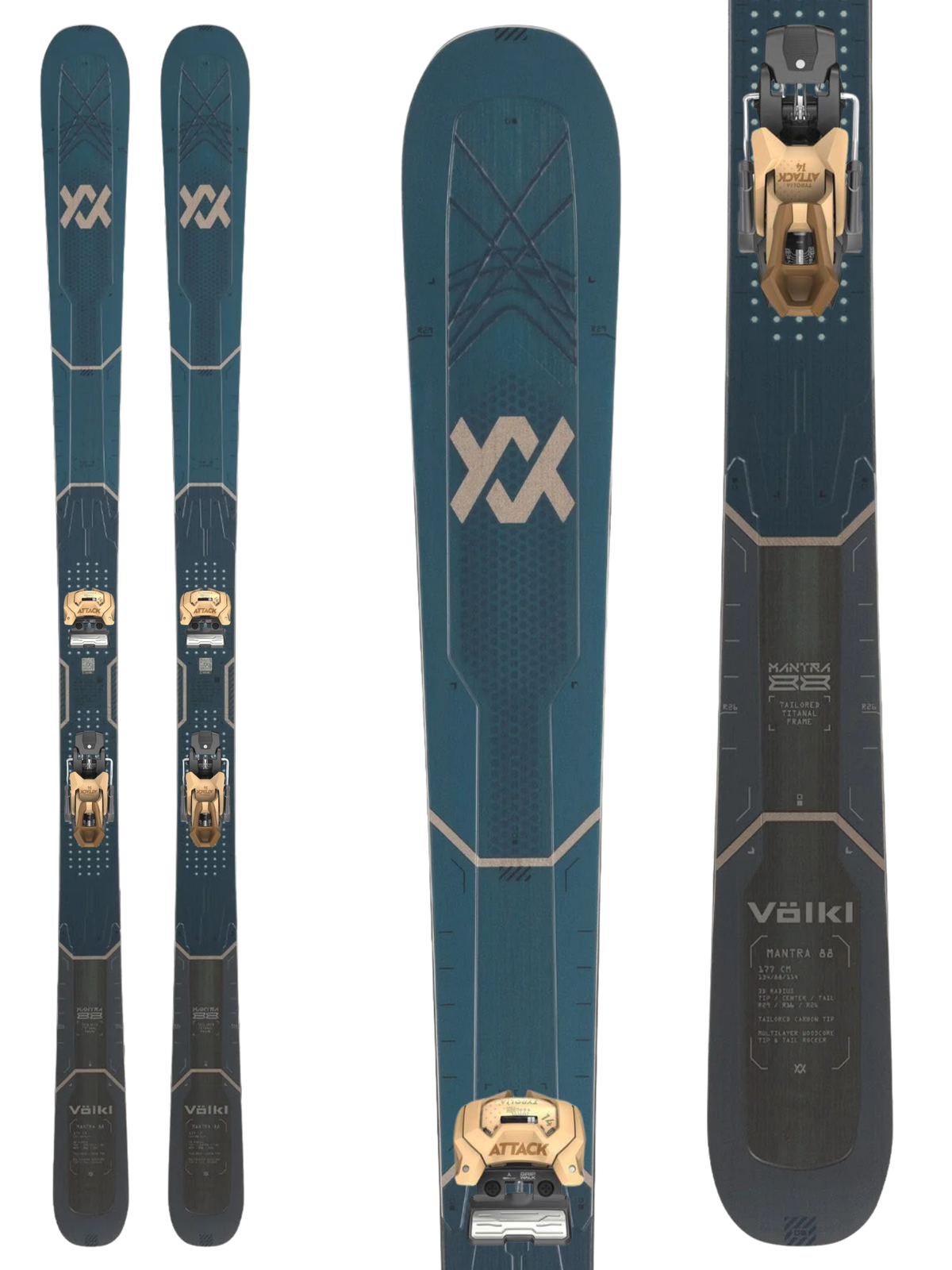 Volkl Mantra 88 Skis 2027 + Tyrolia Attack 14 GW Bindings