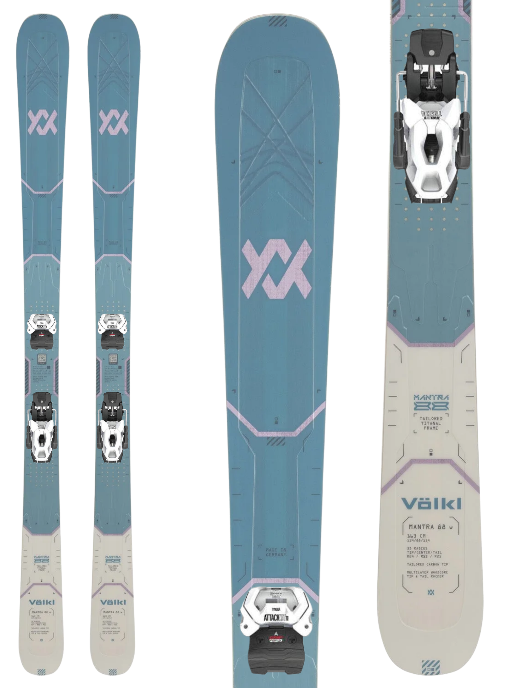 Volkl Mantra 88 Women's Skis 2027 + Tyrolia Attack 11 LYT GW Bindings